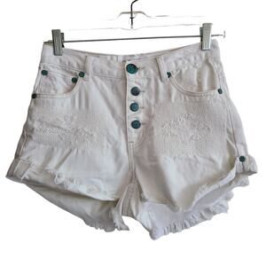 ONE BY ONETEASPOON Hawks Relaxed High Rise Twisted Cuff Hem Denim Shorts‎ 26